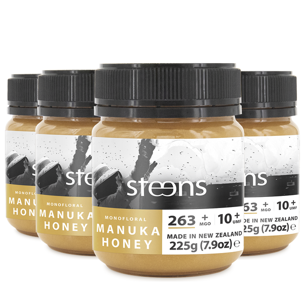 MULTIPACK MGO 263+ (UMF 10+)  RAW MANUKA HONEY 225G - 4 PACK