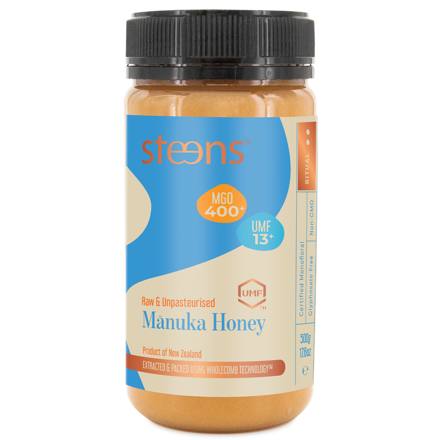 Mānuka Honey UMF 13+ MGO 400 500g MGO 400 (UMF 13) Raw Mānuka Honey 500g – Steens Honey | EU