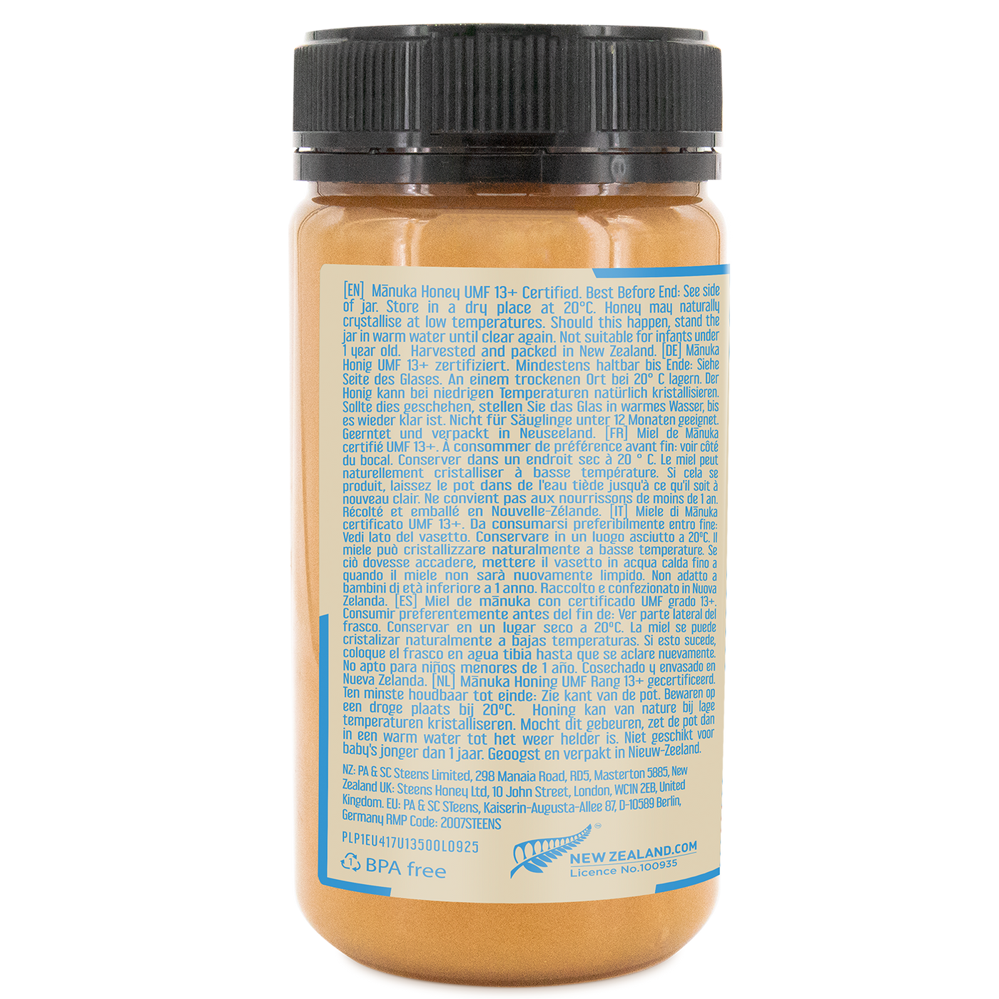MGO 400 (UMF 13) Raw Mānuka Honey 500g – Steens Honey | EU