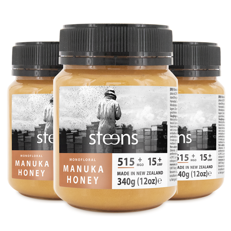 MULTIPACK MGO 515 + (UMF 15+)  RAW MANUKA HONEY 340G - 3 PACK