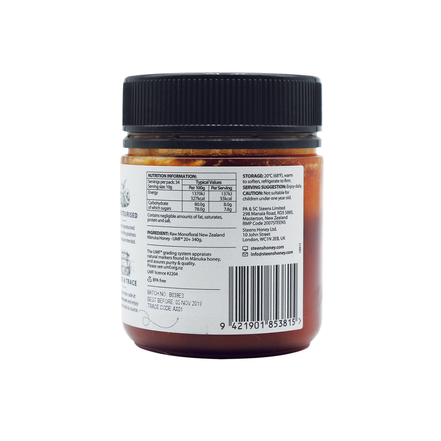 MGO 829 (UMF 20) Raw Manuka Honey 340g